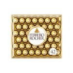 [First Order Discount]Ferrero Rocher Pralines Covered in Milk Chocolate and Nuts Hamper – Box of 42 (525g)
