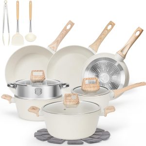 [New Users Sale]17 Pcs Pots and Pans Set Non Stick Kitchen Cookware Sets