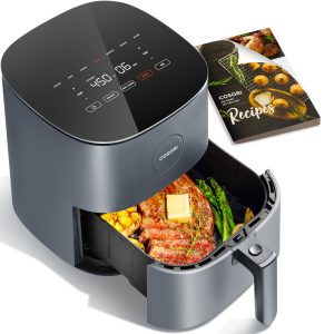 【First Order Discount】Smart Air Fryer, 5 QT Compact 9-in-1 Oven, Preheat, 450°F Max, Dishwasher-Safe