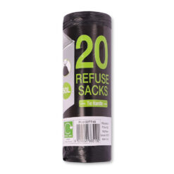 Bin Bags with Tie Handle 50 Litres x 20 Pack