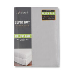 Coloroll Super Soft Pillow Cases 2 Pack Silver