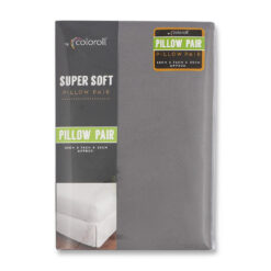 Coloroll Super Soft Pillow Cases 2 Pack Charcoal