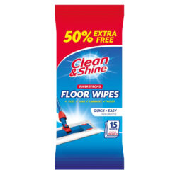 Clean & Shine Super Strong Floor Wipes 15 Pack