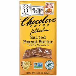 Chocolove Salted Peanut Butter Milk Chocolate Candy Bars: 10-Piece Box