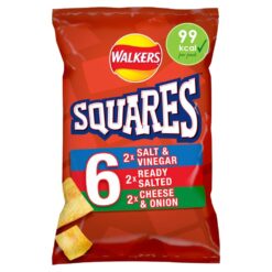 【March Promotion】Walkers Squares Variety Multipack Snacks Crisps 6x22g