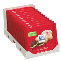 Ritter Sport Dark Chocolate with Marzipan 100g (Pack of 12)