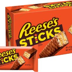 Reese's - Peanut Butter Sticks Pack of 20 (42g Each) - Chocolate Covered Wafer Snacks