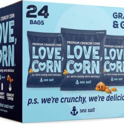 LOVE CORN Sea Salt Crunchy Corn Snack 20g x 24 Bags – Gluten Free Vegan Snack