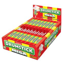 Swizzels Mega Original Drumstick Raspberry and Milk Flavoured Lollies, Multipack Bulk Box (36 Lollies)