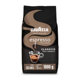 Lavazza, Espresso Italiano Classico, Coffee Beans, Ideal for Espresso Coffee Machines, with Flowery & Fruity Aromatic Notes, Intensity 5/10, 100% Arabica, Light Roast, 1 kg